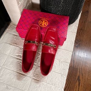 Tory Burch Perrine Square Toe Red Loafer
